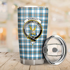 Clan Stewart Muted Blue Tartan Crest Tumbler UO35 Clan Stewart Tartan Today   