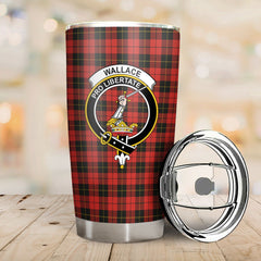 Clan Wallace Weathered Tartan Crest Tumbler BS35 Clan Wallace Tartan Today   
