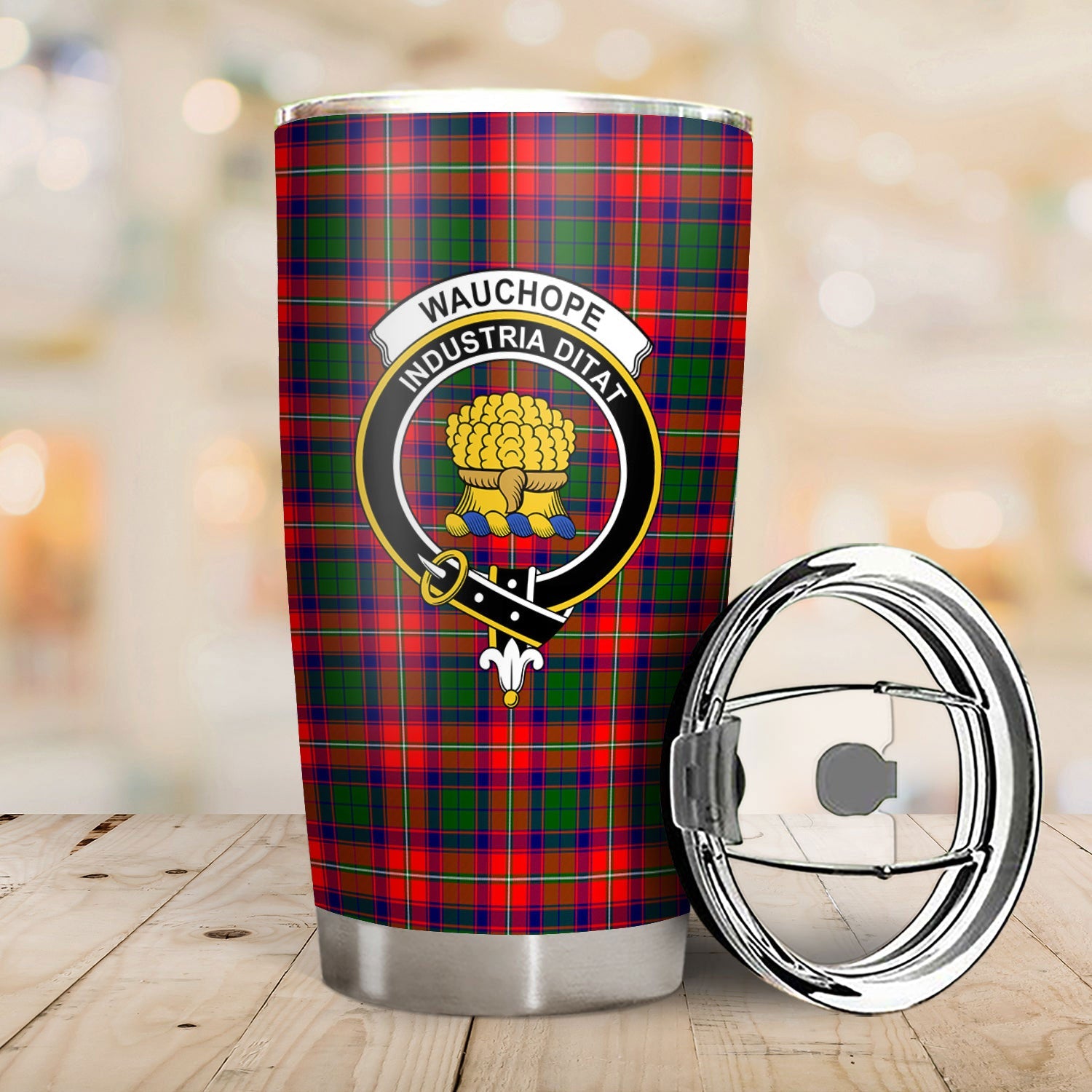 Clan Wauchope (or Waugh) Tartan Crest Tumbler OS56 Clan Wauchope Tartan Today   