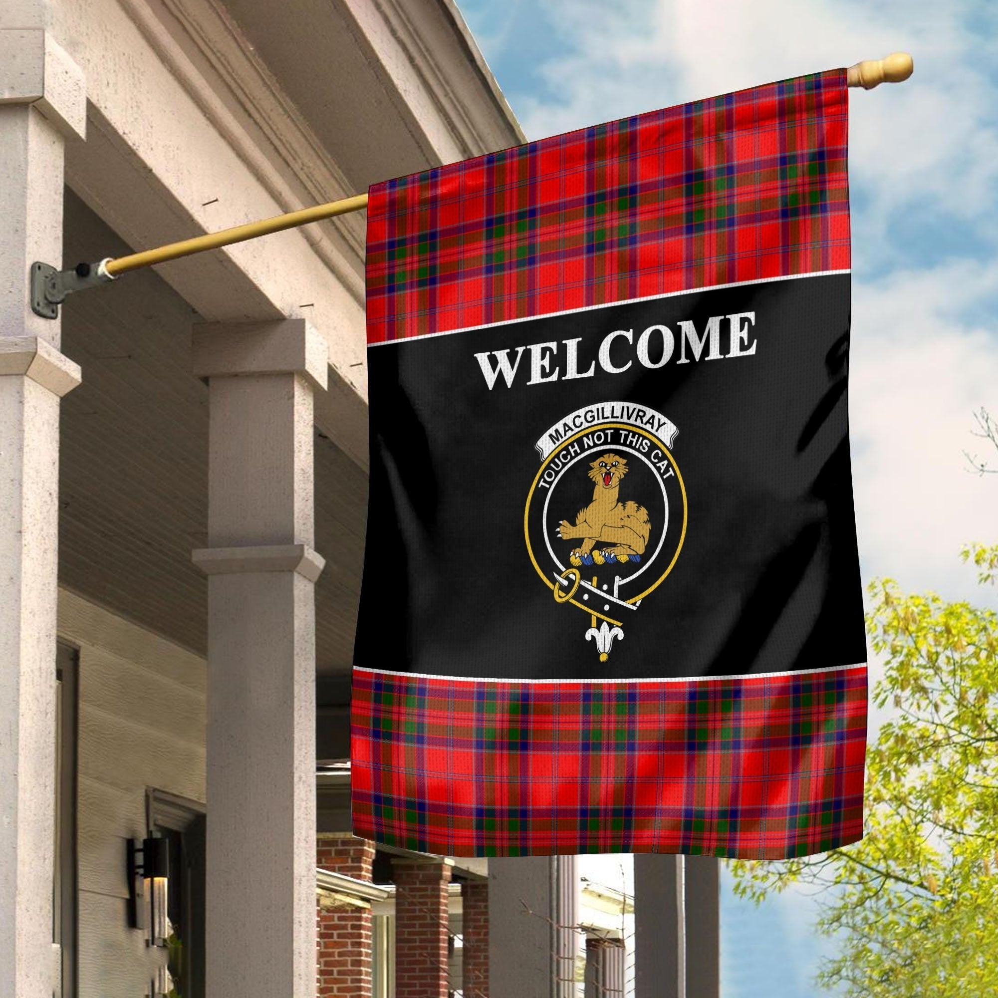 Clan MacGillivray Tartan Crest Black Garden Flag BG62 Clan MacGillivray Tartan Today   