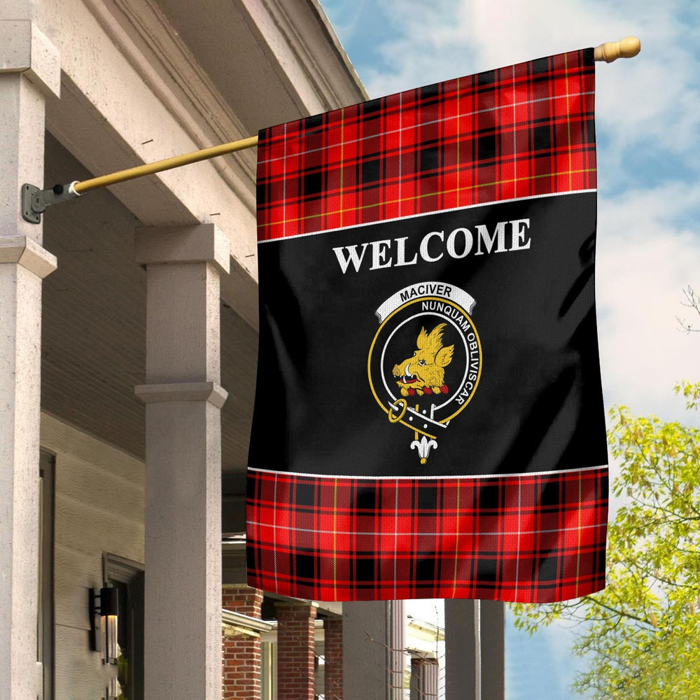 Clan MacIver Tartan Crest Black Garden Flag OY10 Clan Garden Tartan Today   