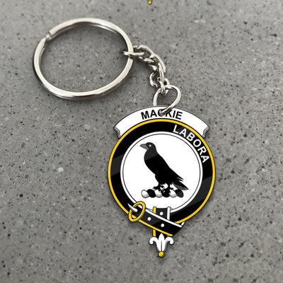 Clan MacKie Tartan Crest Keychain