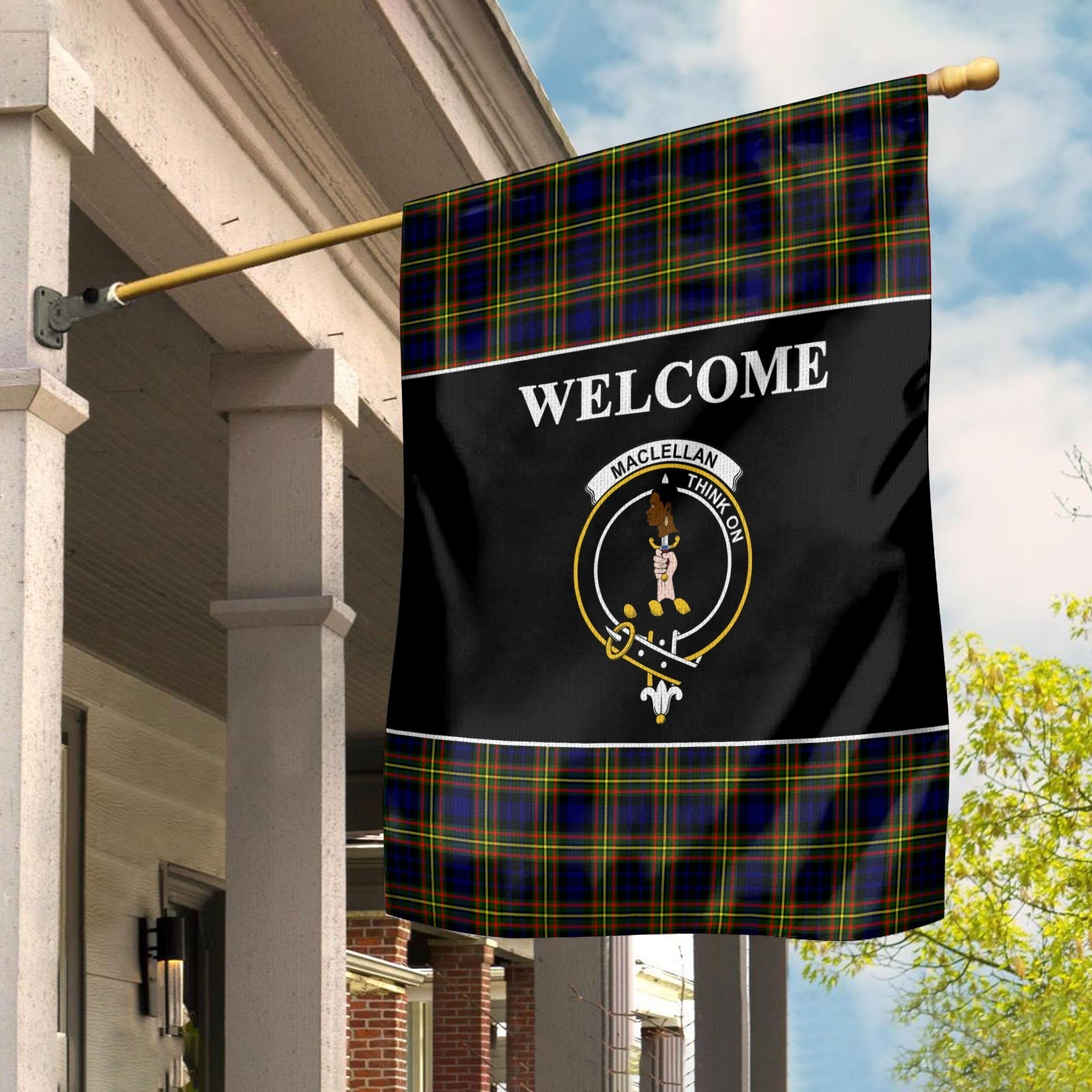 Clan MacLellan Tartan Crest Black Garden Flag GA71 Clan Garden Tartan Today   