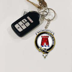 Clan MacNaughten Tartan Crest Keychain IX65 Clan Hall Tartan Today   
