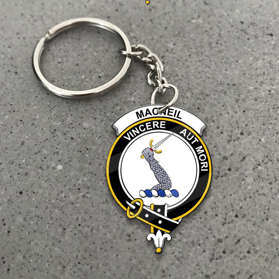 Clan MacNeil of Colonsay Tartan Crest Keychain HC45 Clan MacNeil / MacNeill Tartan Today   