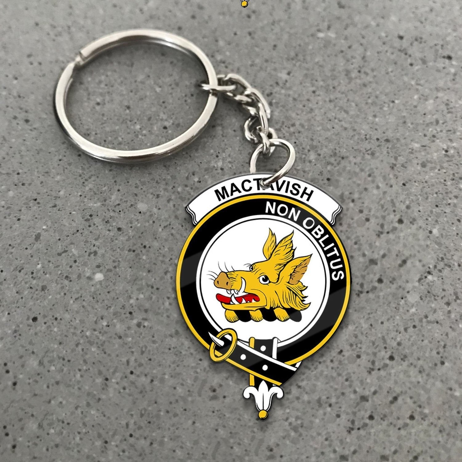 Clan MacTavish Tartan Crest Keychain JB79 Clan MacTavish Tartan Today   