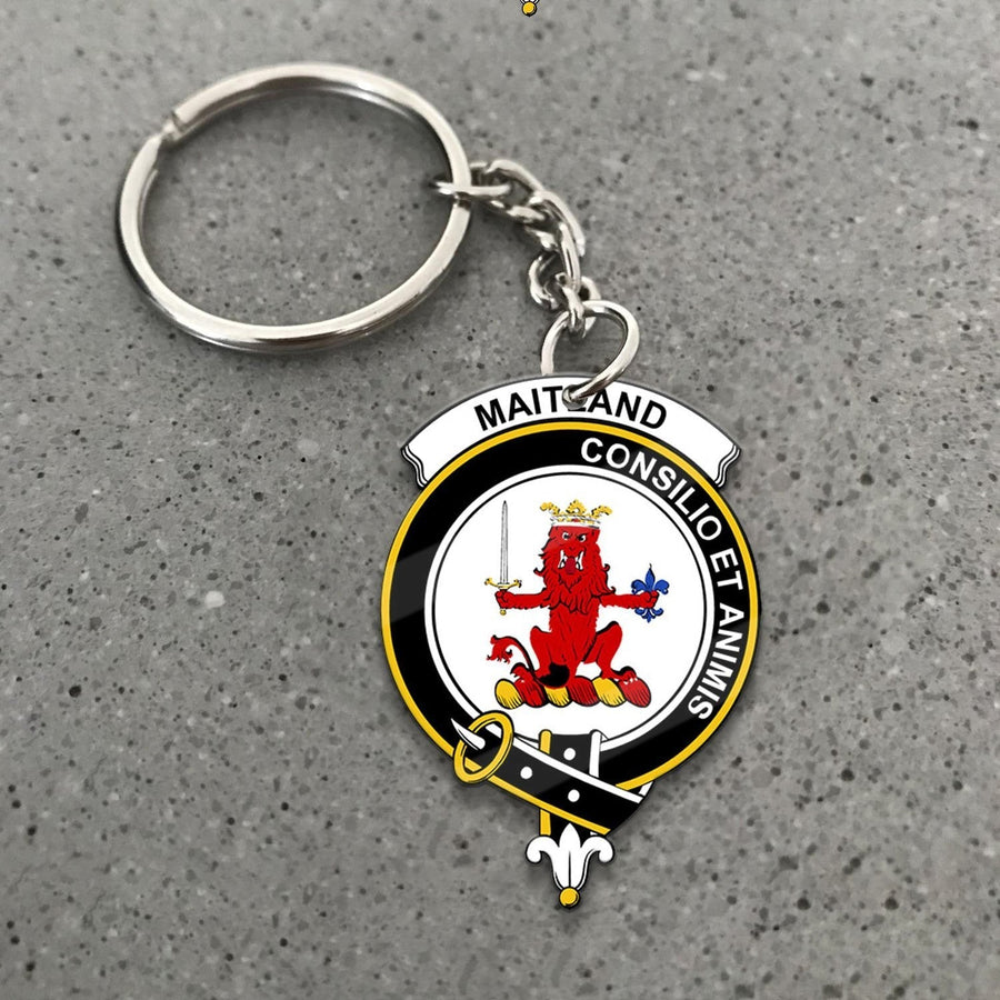 Clan Maitland Tartan Crest Keychain