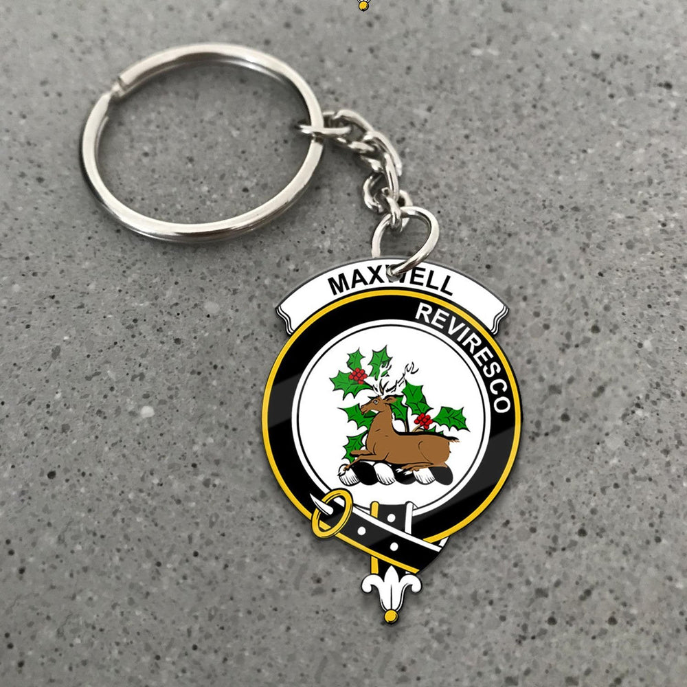 Clan Maxwell Tartan Crest Keychain FJ34 Clan Maxwell Tartan Today   