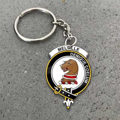 Clan Melville Tartan Crest Keychain ZT98