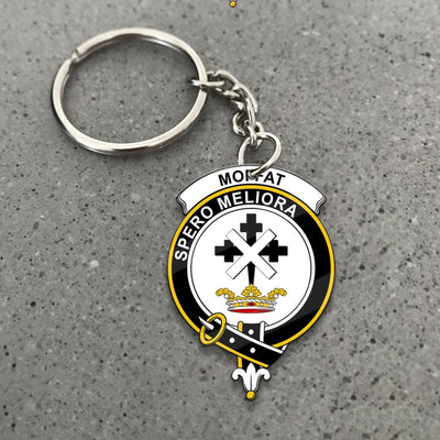 Clan Moffat Tartan Crest Keychain HX16