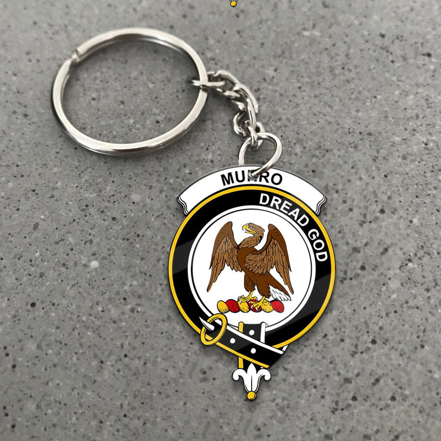 Clan Munro Tartan Crest Keychain