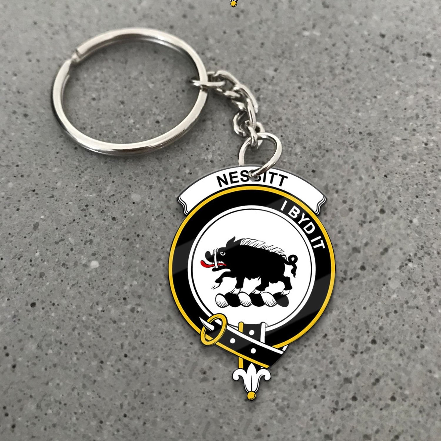 Clan Nesbitt Tartan Crest Keychain CY60 Clan Nesbitt Tartan Today   
