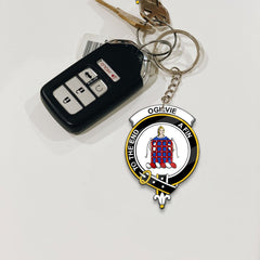 Clan Ogilvie Tartan Crest Keychain UV48 Clan Ogilvie Tartan Today   
