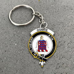 Clan Ogilvie Tartan Crest Keychain UV48 Clan Ogilvie Tartan Today   