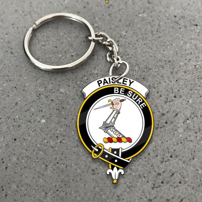 Clan Paisley Tartan Crest Keychain