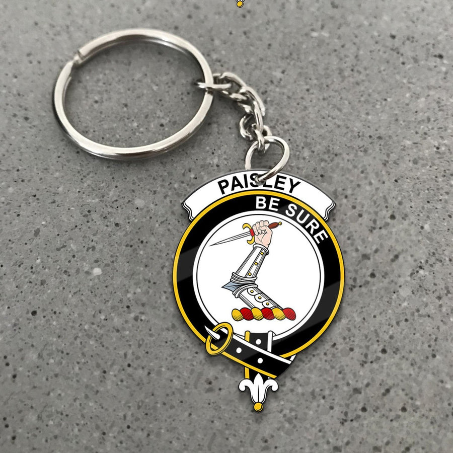 Clan Paisley Tartan Crest Keychain