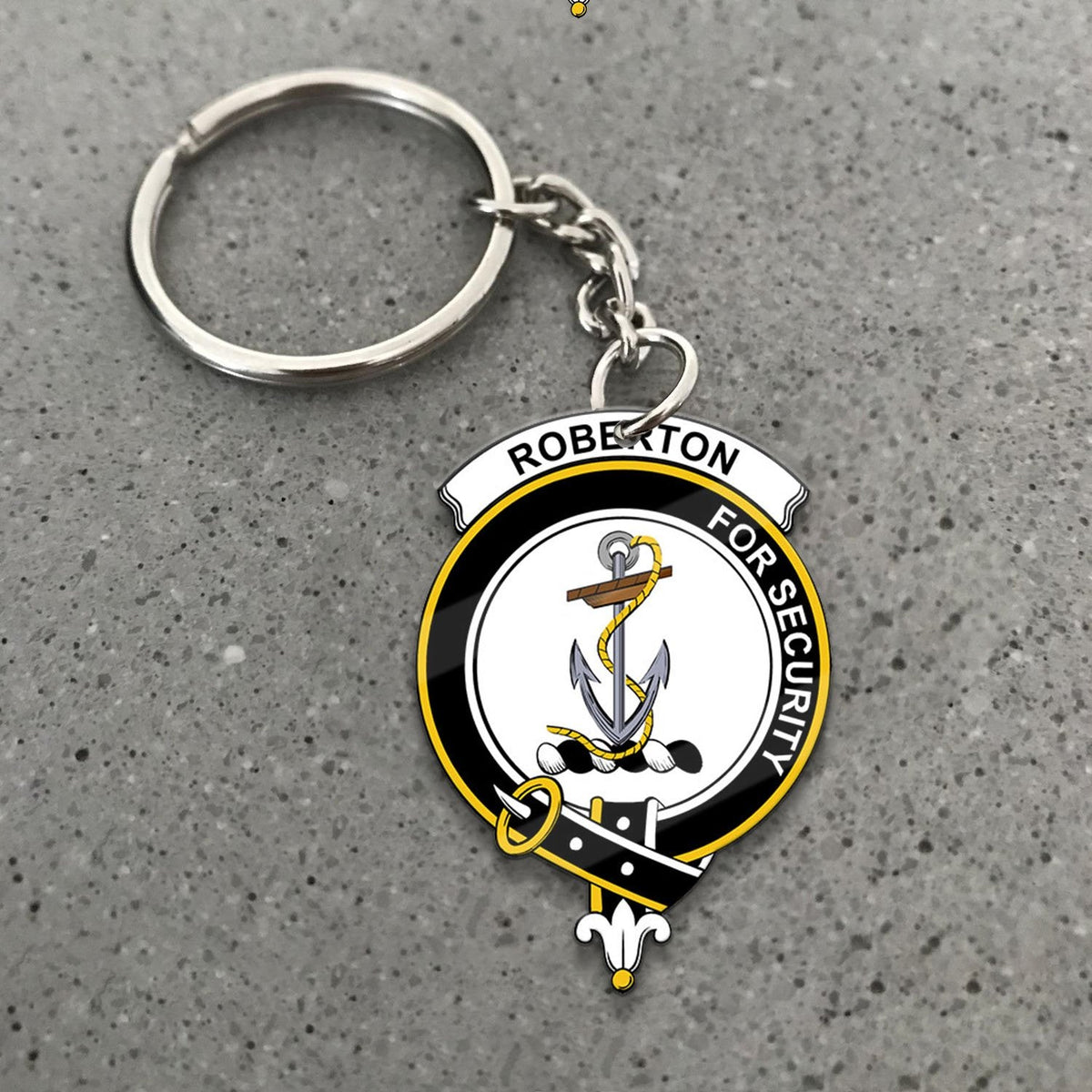 Clan Roberton Tartan Crest Keychain CT55 Clan Roberton Tartan Today   