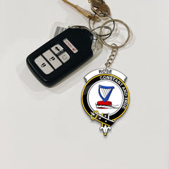 Clan Rose Tartan Crest Keychain TZ39 Clan Rose Tartan Today   