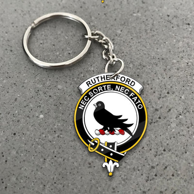 Clan Rutherford Tartan Crest Keychain ND23