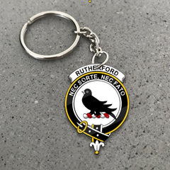 Clan Rutherford Tartan Crest Keychain ND23 Clan Rutherford Tartan Today   