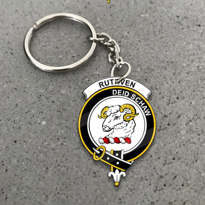 Clan Ruthven Tartan Crest Keychain