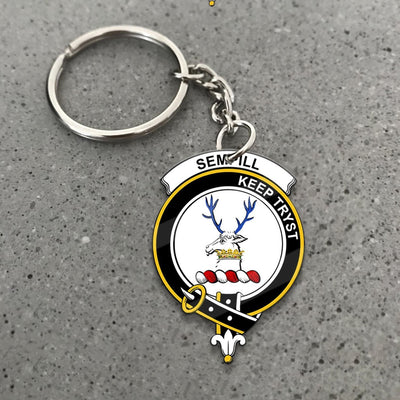 Clan Sempill Tartan Crest Keychain KM30