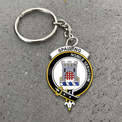 Clan Spalding Tartan Crest Keychain ED41