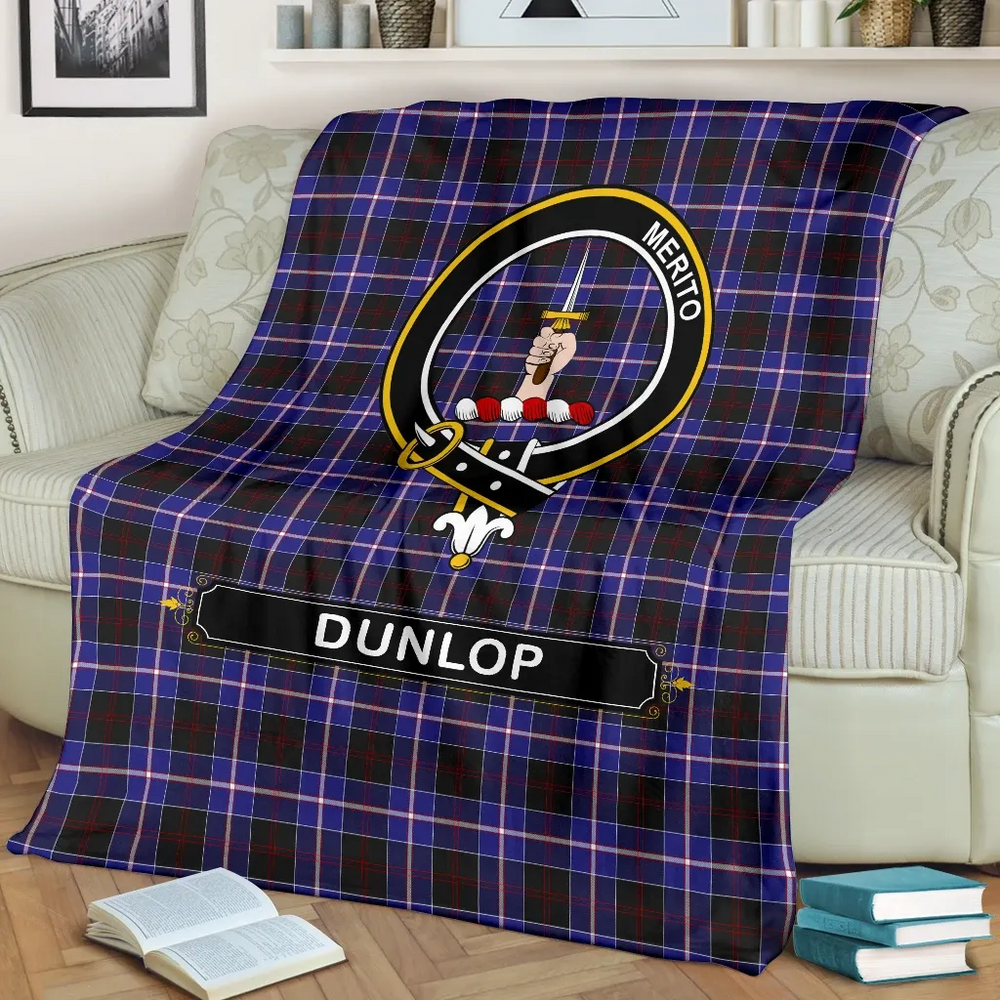 Clan Dunlop Tartan Crest Blanket 3 Sizes XF99 Clan Dunlop Tartan Today   