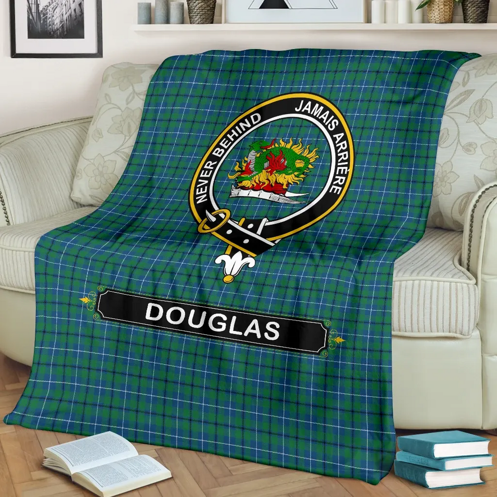 Clan Douglas Tartan Crest Blanket 3 Sizes XJ22 Clan Douglas Tartan Today   