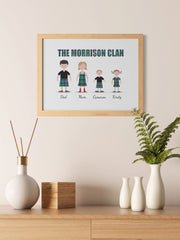 Scottish Clan Family Portrait – Personalized Canvas or Poster (Printed in the USA)