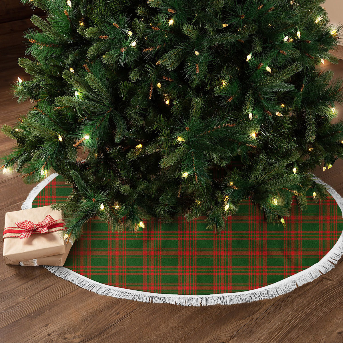 Clan Menzies Green Modern Tartan Christmas Tree Skirt GG20 Menzies Green Modern Tartan Tartan Christmas   
