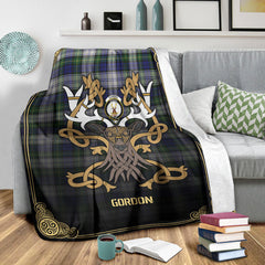 Clan Gordon Dress Modern Tartan Crest Premium Blanket Celtic Stag Style DZ99 Clan Gordon Tartan Today   