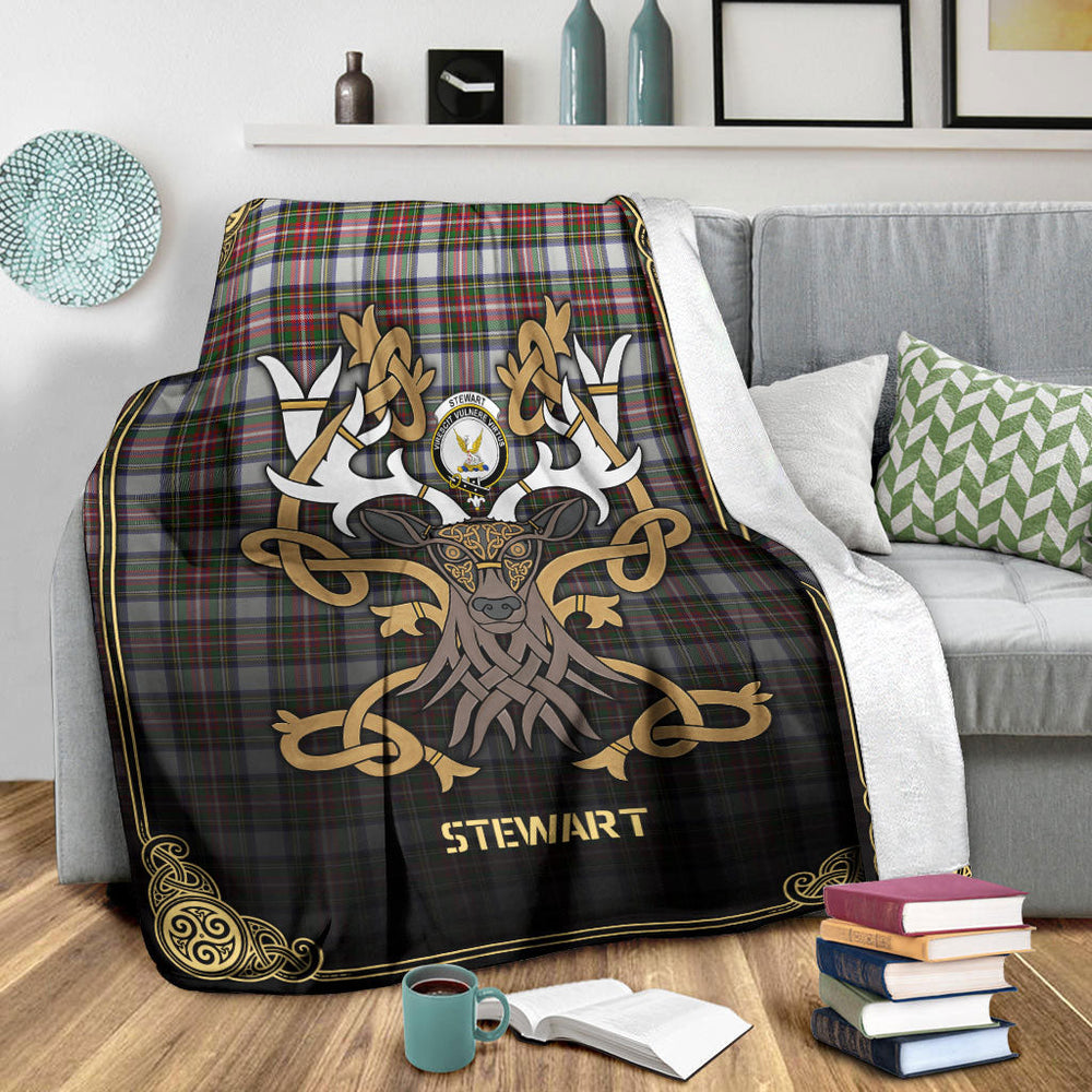 Clan Stewart Dress Modern Tartan Crest Premium Blanket Celtic Stag Style DO20 Clan Stewart Tartan Today   