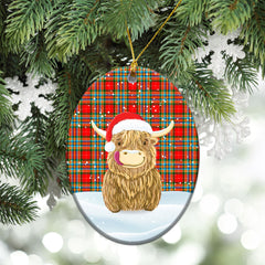 Clan Chattan Tartan Christmas Ceramic Ornament Highland Cows Style HK27 Chattan Tartan Tartan Ornament   