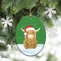 Clan Currie or Curry Tartan Christmas Ceramic Ornament Highland Cows Style CF83 Currie or Curry Tartan Tartan Ornament   