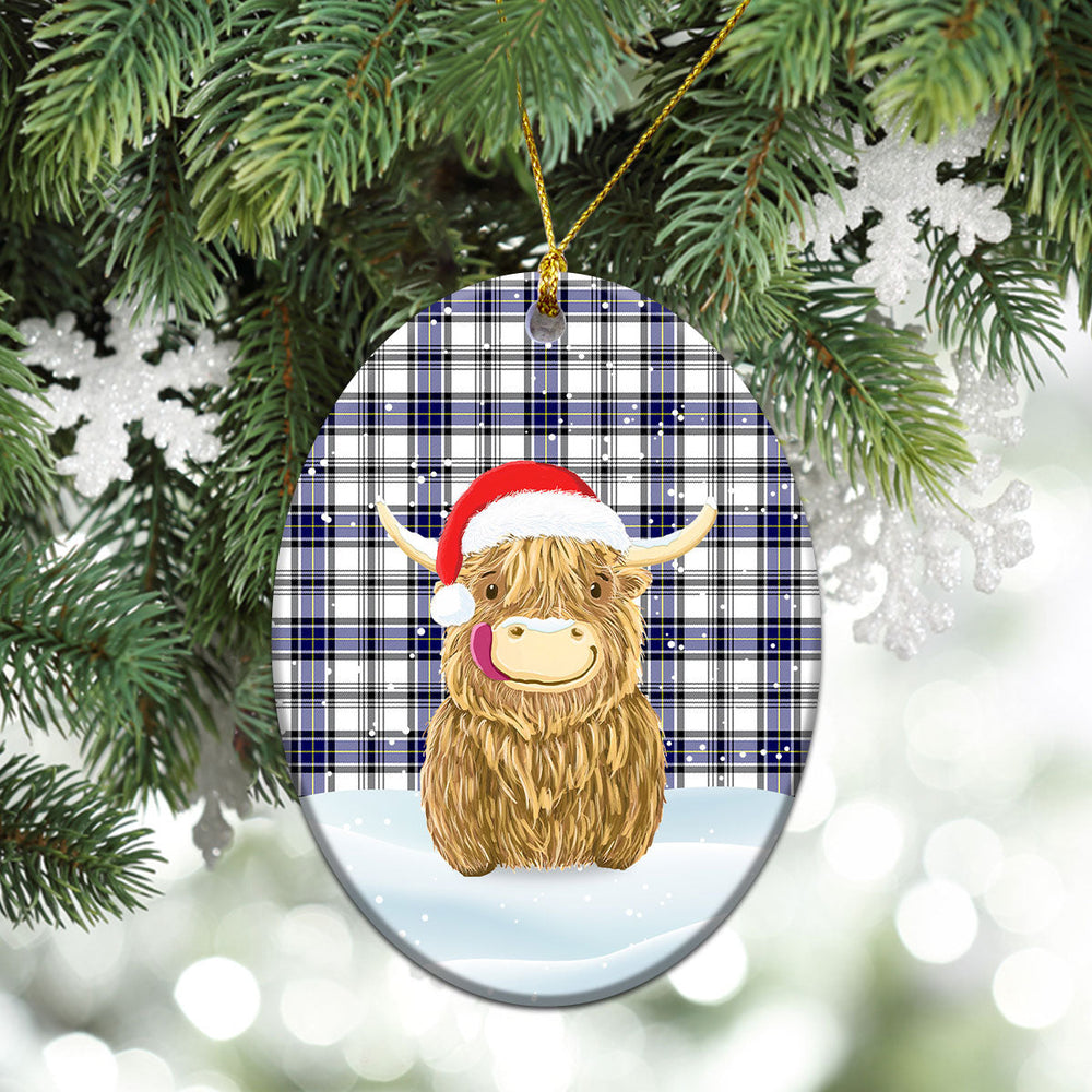 Clan Hannay Modern Tartan Christmas Ceramic Ornament Highland Cows Style QD79 Hannay Modern Tartan Tartan Ornament   