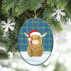 Clan MacIntyre Hunting Ancient Tartan Christmas Ceramic Ornament Highland Cows Style HA48 MacIntyre Hunting Ancient Tartan Tartan Ornament   