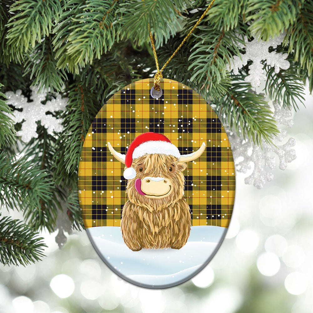 Clan MacLeod of Lewis Ancient Tartan Christmas Ceramic Ornament Highland Cows Style OL36 MacLeod of Lewis Ancient Tartan Tartan Ornament   