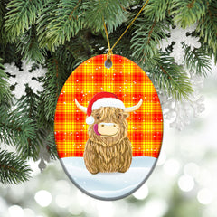 Clan MacMillan Tartan Christmas Ceramic Ornament Highland Cows Style TZ51 MacMillan Tartan Tartan Ornament   