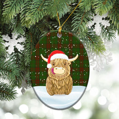 Clan Maxwell Hunting Tartan Christmas Ceramic Ornament Highland Cows Style MD29 Maxwell Hunting Tartan Tartan Ornament   