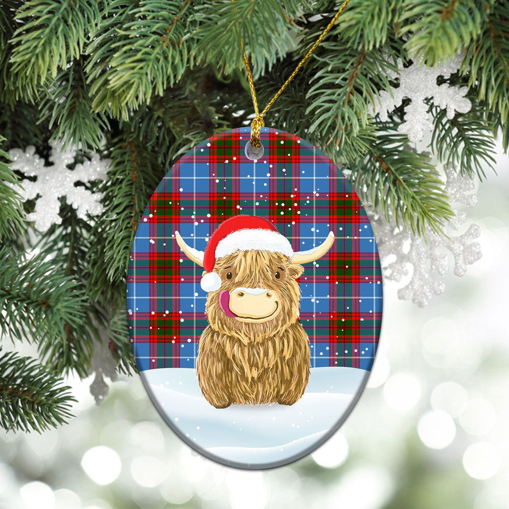 Clan Newton Tartan Christmas Ceramic Ornament Highland Cows Style XT27 Newton Tartan Tartan Ornament   