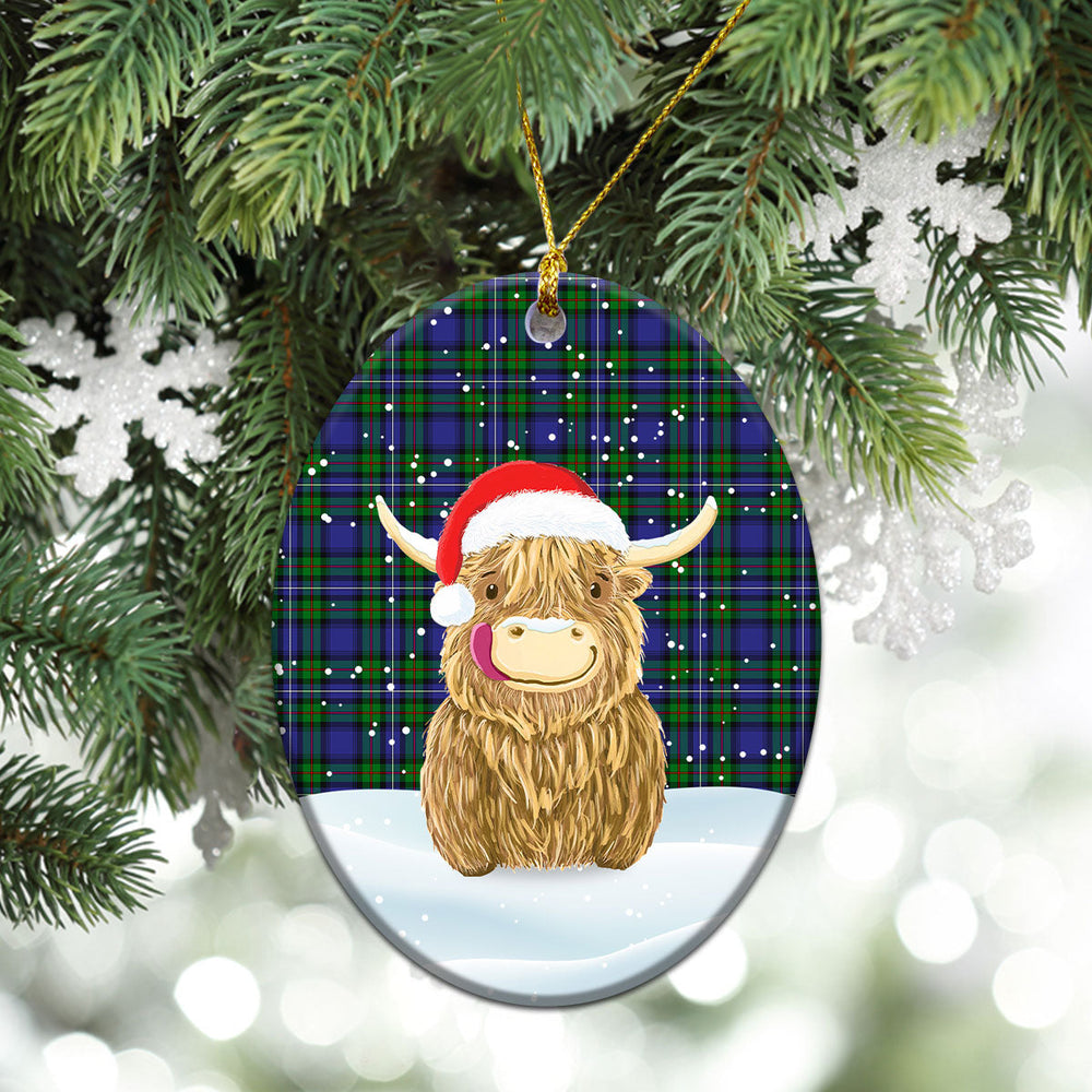 Clan Robertson Hunting Modern Tartan Christmas Ceramic Ornament Highland Cows Style CQ83 Robertson Hunting Modern Tartan Tartan Ornament   