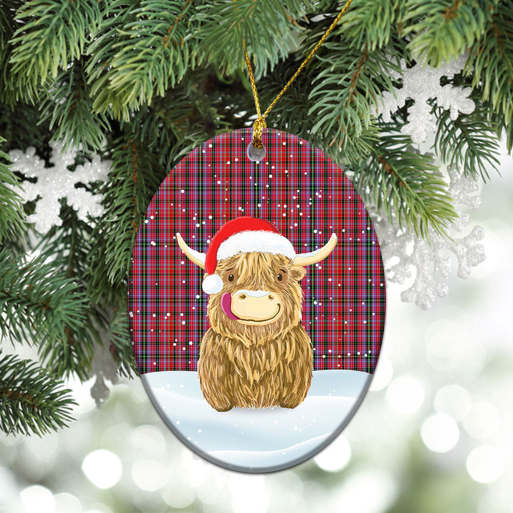 Clan Straiton Tartan Christmas Ceramic Ornament Highland Cows Style EX93 Straiton Tartan Tartan Ornament   