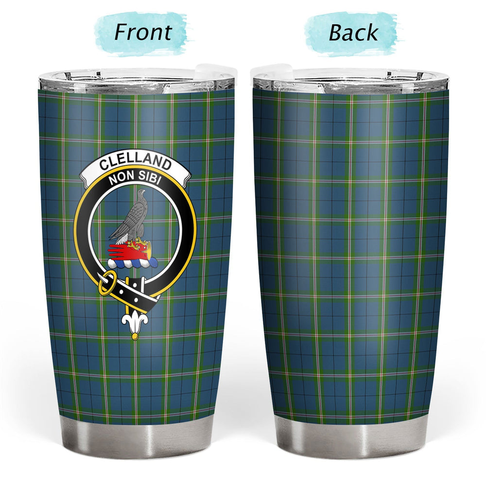 Clan Clelland Tartan Crest Tumbler XY44 Clan Clelland Tartan Today   