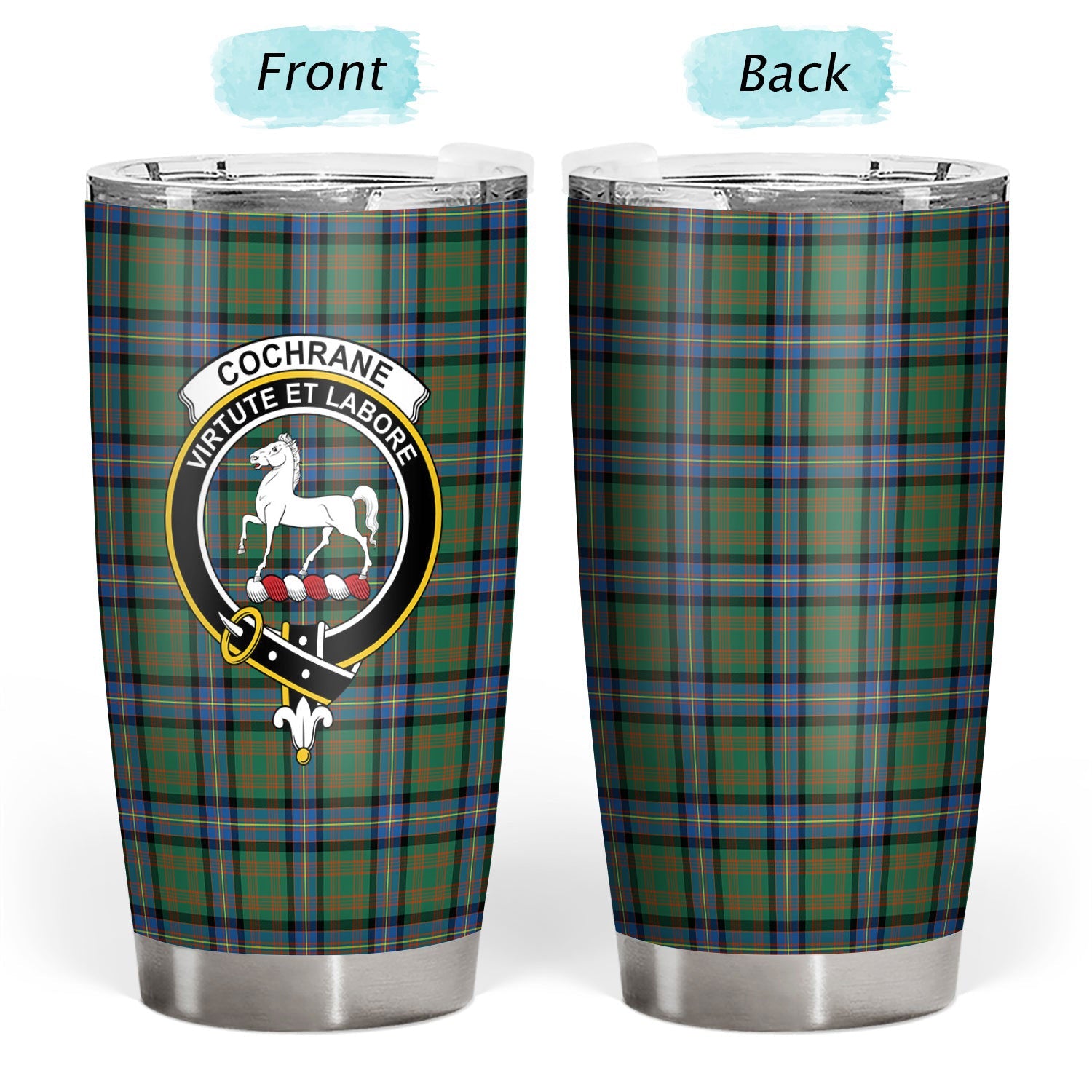 Clan Cochrane Ancient Tartan Crest Tumbler IP23 Clan Cochrane Tartan Today   