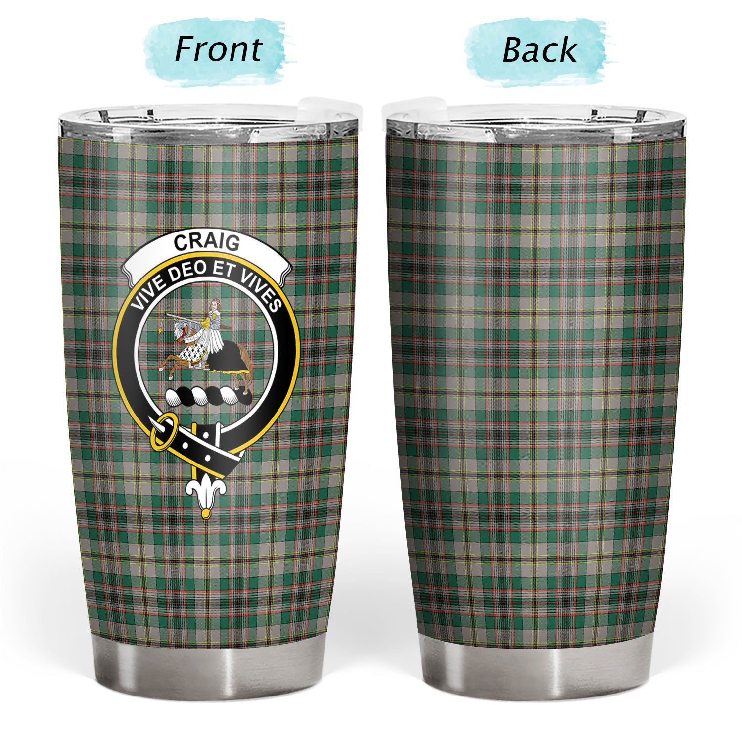 Clan Craig Ancient Tartan Crest Tumbler ZW81 Clan Craig Tartan Today   