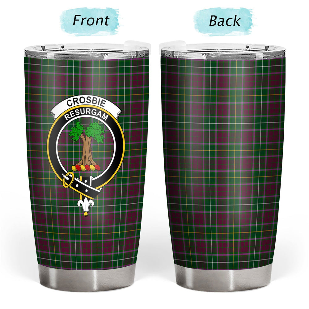 Clan Crosbie Tartan Crest Tumbler TG72 Clan Crosbie Tartan Today   
