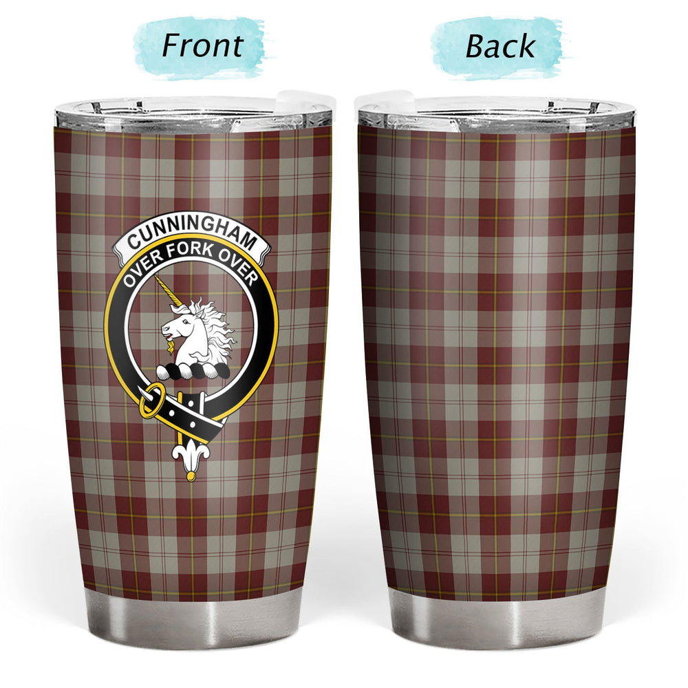 Clan Cunningham Burgundy Dancers Tartan Crest Tumbler BE20 Clan Cunningham Tartan Today   