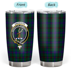 Clan Davidson Modern Tartan Crest Tumbler DP16 Clan Davidson Tartan Today   