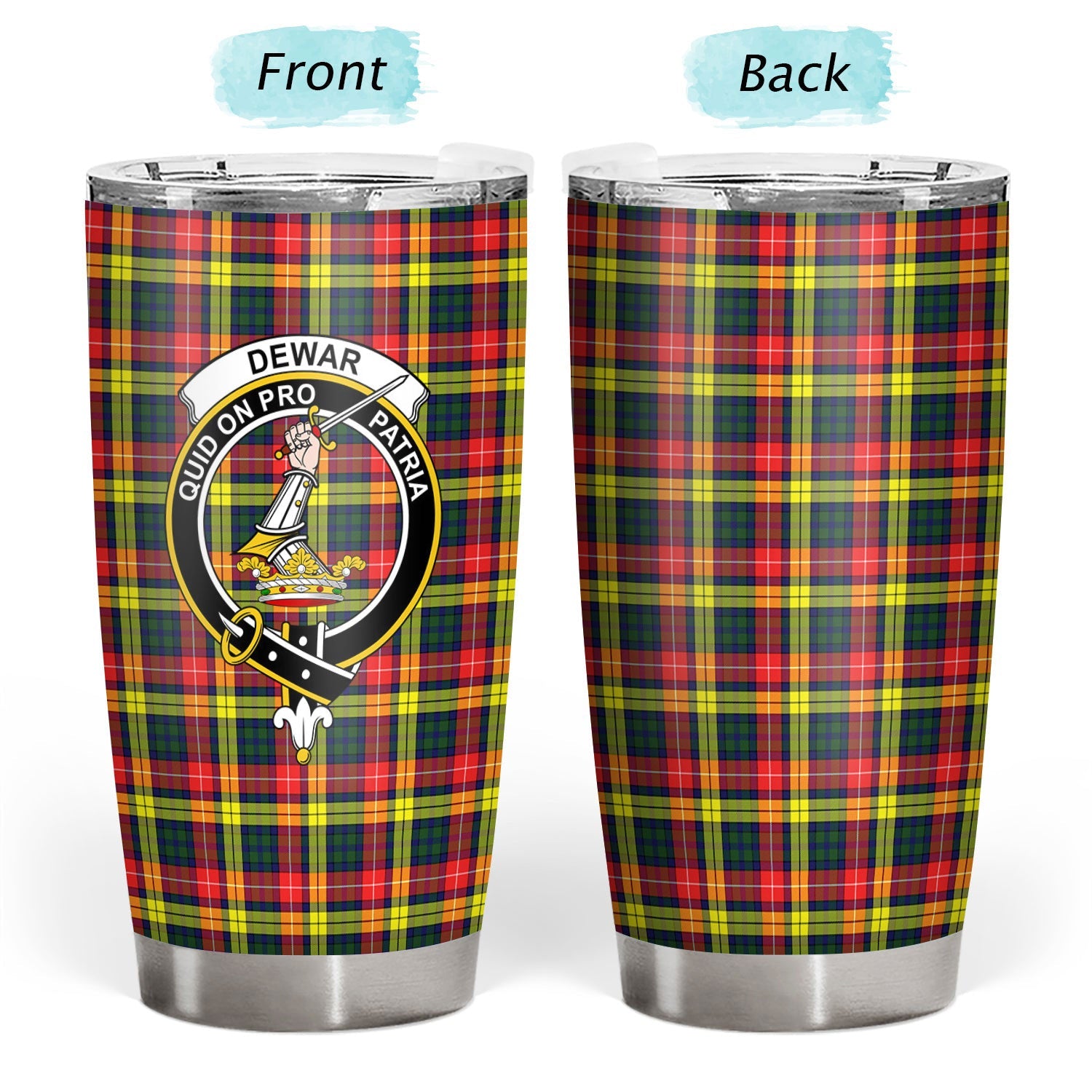 Clan Dewar Tartan Crest Tumbler FJ78 Clan Dewar Tartan Today   